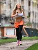 Caprice Bourret Jogging in London