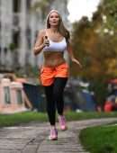 Caprice Bourret Jogging in London