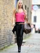 Caprice Bourret Pokies Outside a Recording Studio in London