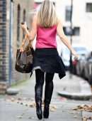 Caprice Bourret Pokies Outside a Recording Studio in London