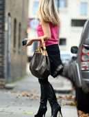 Caprice Bourret Pokies Outside a Recording Studio in London