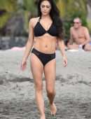 Casey Batchelor in Bikini Filming for Her Fitness App Yoga Blitz, Tenerife