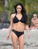 Casey Batchelor in Bikini Filming for Her Fitness App Yoga Blitz, Tenerife
