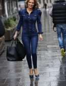 Charlotte Hawkins Booty Stuns in Denim Jumpsuit in London