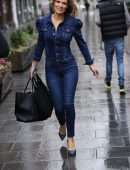 Charlotte Hawkins Booty Stuns in Denim Jumpsuit in London