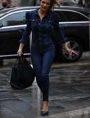 Charlotte Hawkins Booty Stuns in Denim Jumpsuit in London