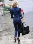 Charlotte Hawkins Booty Stuns in Denim Jumpsuit in London