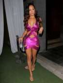 Draya Michele Leggy in a Pink Dress at Nobu in West Hollywood