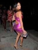 Draya Michele Leggy in a Pink Dress at Nobu in West Hollywood
