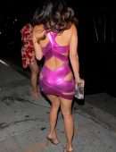 Draya Michele Leggy in a Pink Dress at Nobu in West Hollywood