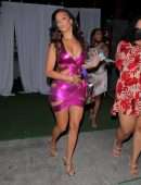 Draya Michele Leggy in a Pink Dress at Nobu in West Hollywood