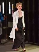 Emily Alyn Lind Cleavage on the “Gossip Girl” Movie Set in New York