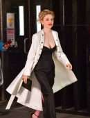 Emily Alyn Lind Cleavage on the “Gossip Girl” Movie Set in New York
