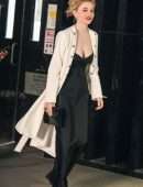 Emily Alyn Lind Cleavage on the “Gossip Girl” Movie Set in New York