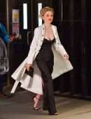 Emily Alyn Lind Cleavage on the “Gossip Girl” Movie Set in New York