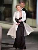 Emily Alyn Lind Cleavage on the “Gossip Girl” Movie Set in New York