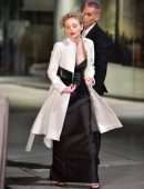 Emily Alyn Lind Cleavage on the “Gossip Girl” Movie Set in New York