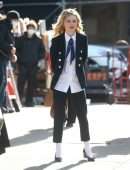 Emily Alyn Lind on the Set of Gossip Girl in New York
