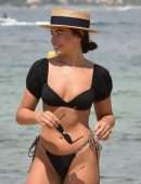 Francesca Allen Booty in Bikini on the Beach in Dubai