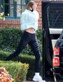 Hailey Baldwin Leaving a Private Pilates Class in Los Angeles