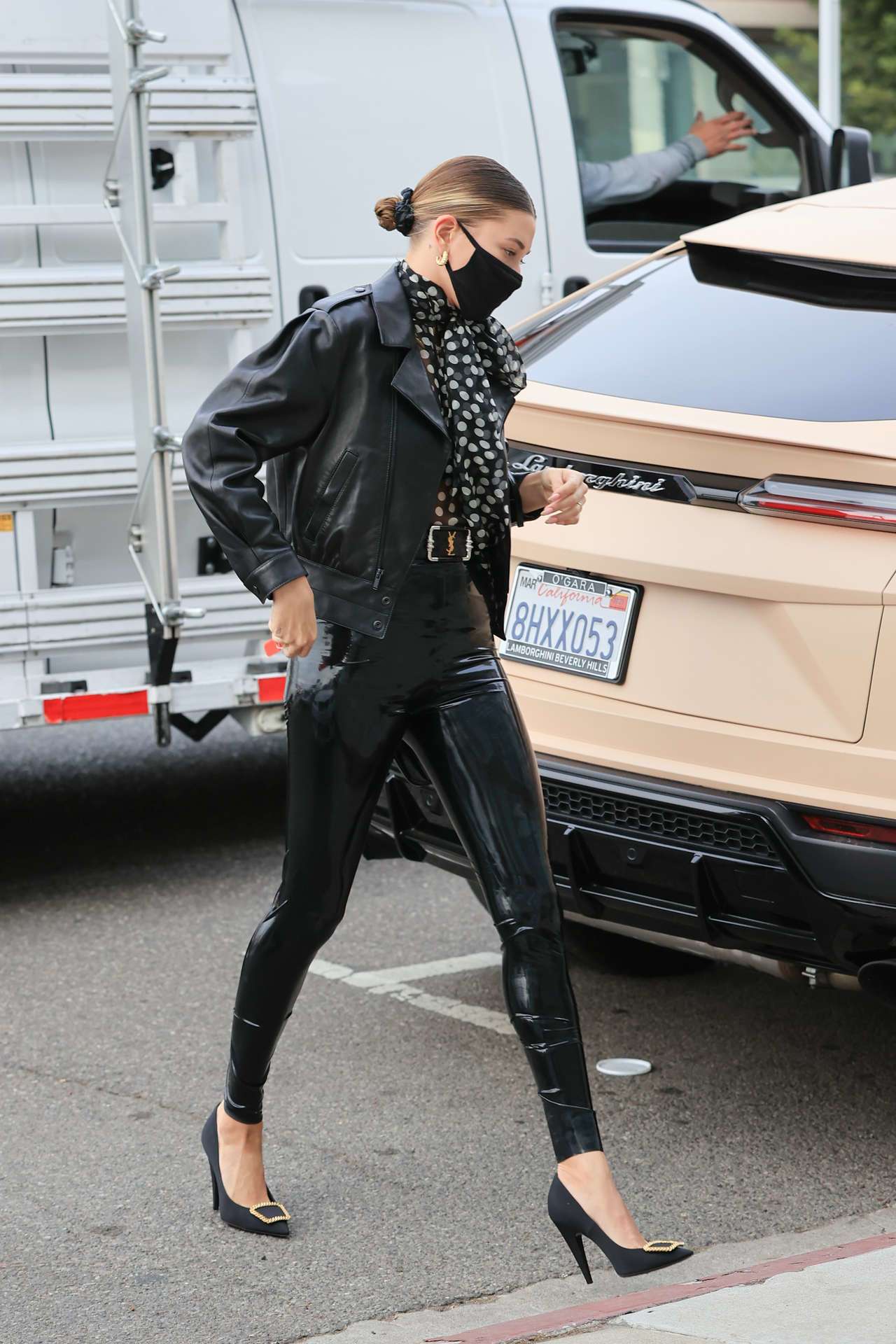 Hailey Baldwin Leggy, Outside her Stylist's Office in Los Angeles