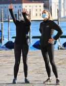 Hayley Atwell Out for a Walk with a Friend in Venice