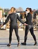 Hayley Atwell Out for a Walk with a Friend in Venice