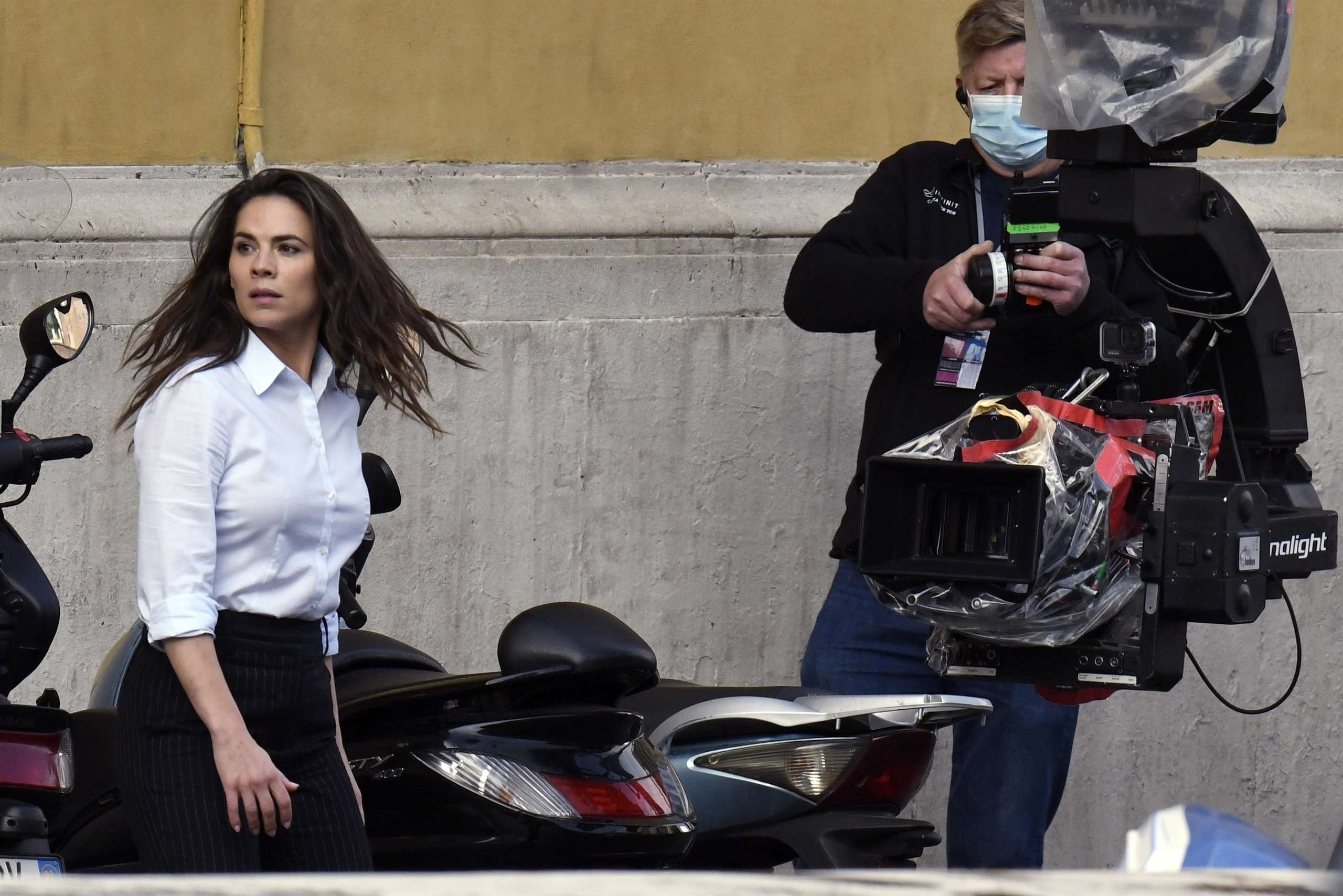 Hayley Atwell on the Set of 'Mission Impossible 7' in Rome