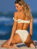 Joy Corrigan Booty in Wet White Bikini Photoshoot in Miami Beach