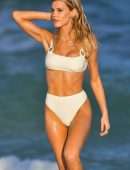Joy Corrigan Booty in Wet White Bikini Photoshoot in Miami Beach