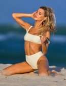 Joy Corrigan Booty in Wet White Bikini Photoshoot in Miami Beach