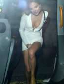 Kimberley Garner Leggy and Cleavage Outside Lou Lou's in London