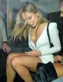 Kimberley Garner Leggy and Cleavage Outside Lou Lou's in London