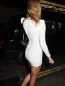 Kimberley Garner Leggy and Cleavage Outside Lou Lou's in London