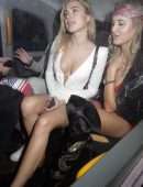 Kimberley Garner Leggy and Cleavage Outside Lou Lou's in London