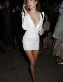 Kimberley Garner Leggy and Cleavage Outside Lou Lou's in London