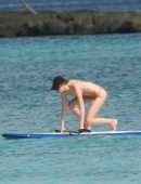 Martha Hunt in Bikini Paddleboarding in Tulum