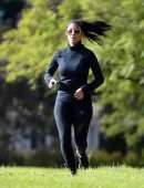 Nicole Scherzinger Booty Practicing Yoga in a Park