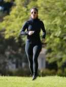 Nicole Scherzinger Booty Practicing Yoga in a Park