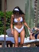 Olivia Culpo Booty in Tiny White Bikini in Cabo San Lucas