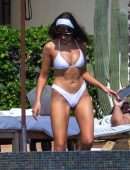 Olivia Culpo Booty in Tiny White Bikini in Cabo San Lucas