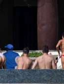 Olivia Culpo Booty in Tiny White Bikini in Cabo San Lucas