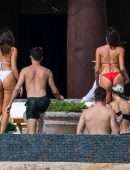 Olivia Culpo Booty in Tiny White Bikini in Cabo San Lucas