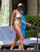 Olivia Culpo Booty in Tiny White Bikini in Cabo San Lucas