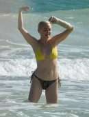 Rose McGowan in Bikini on the Beach in Tulum