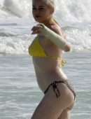 Rose McGowan in Bikini on the Beach in Tulum