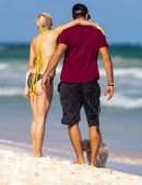 Rose McGowan in Bikini on the Beach in Tulum