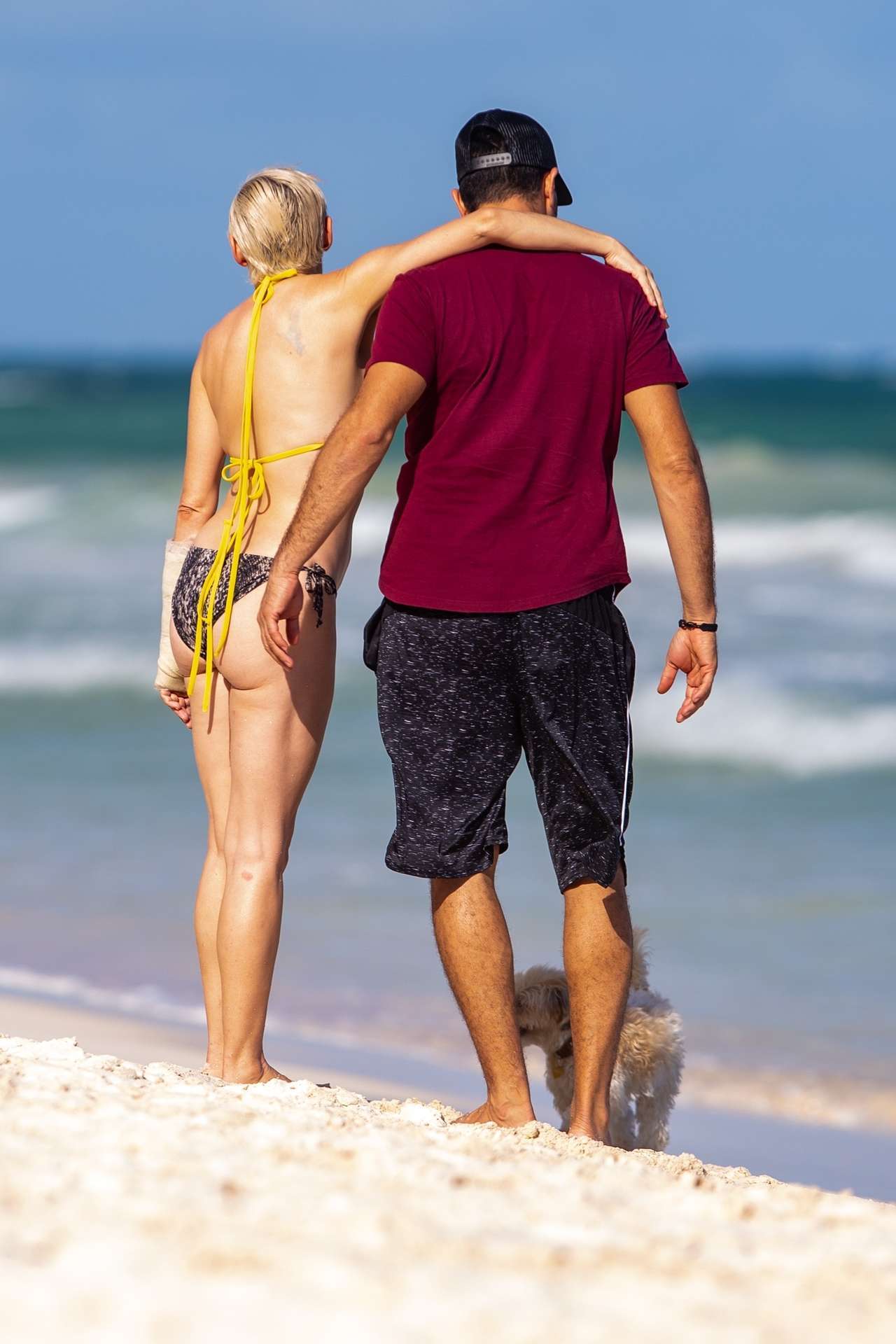 Rose McGowan in Bikini on the Beach in Tulum