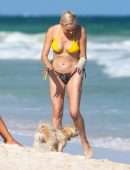 Rose McGowan in Bikini on the Beach in Tulum