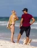 Rose McGowan in Bikini on the Beach in Tulum